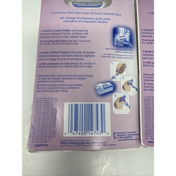 2x Gillette Venus Divine Razor Shaver NEW NOS 2003 Purple Limited Edition - Picture 7 of 8